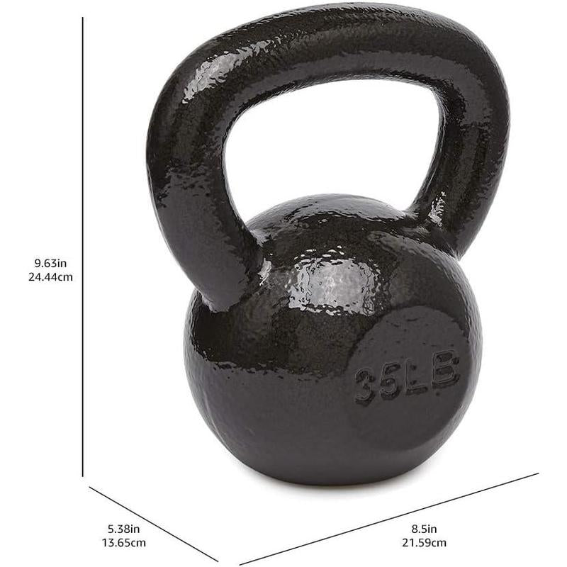 Durable 35LB Cast Iron Kettlebell - Resistance Training Tool for Single or Double Hand Use
