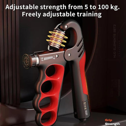 Adjustable Hand Grip Trainer with Electronic Counting New Grip Strength Trainer 5-100KG 11-220LB Adjustable Hand Gripper Strengthener Forearm Exerciser for Adults Training Strength