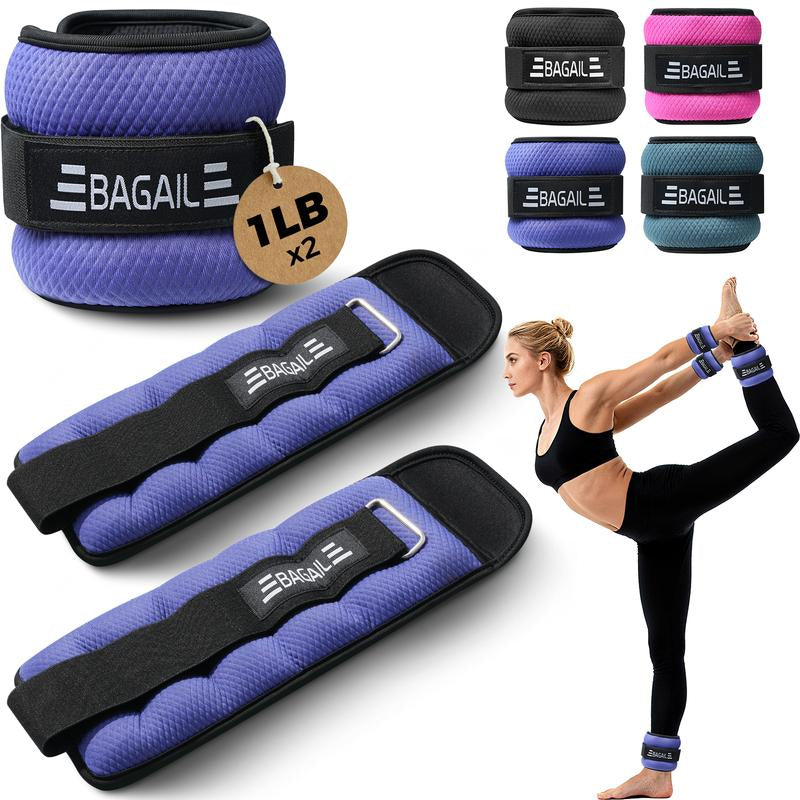 【Holiday Haul】Bagail Ankle and Wrist Weights for Women & Men, 1 Pair 1/2/4/6/8/10 LBS Leg Weight with Sleek Design & Secure Fit, Arm Weighted Set for Walking, Running, Home Fitness & Physical Therapy