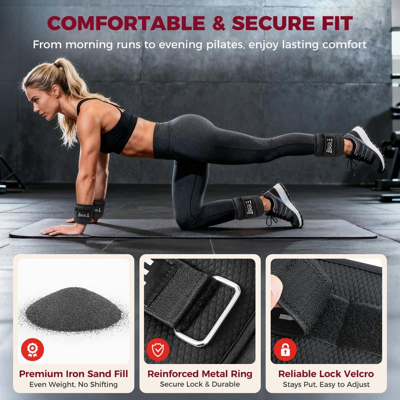【Holiday Haul】Bagail Ankle and Wrist Weights for Women & Men, 1 Pair 1/2/4/6/8/10 LBS Leg Weight with Sleek Design & Secure Fit, Arm Weighted Set for Walking, Running, Home Fitness & Physical Therapy