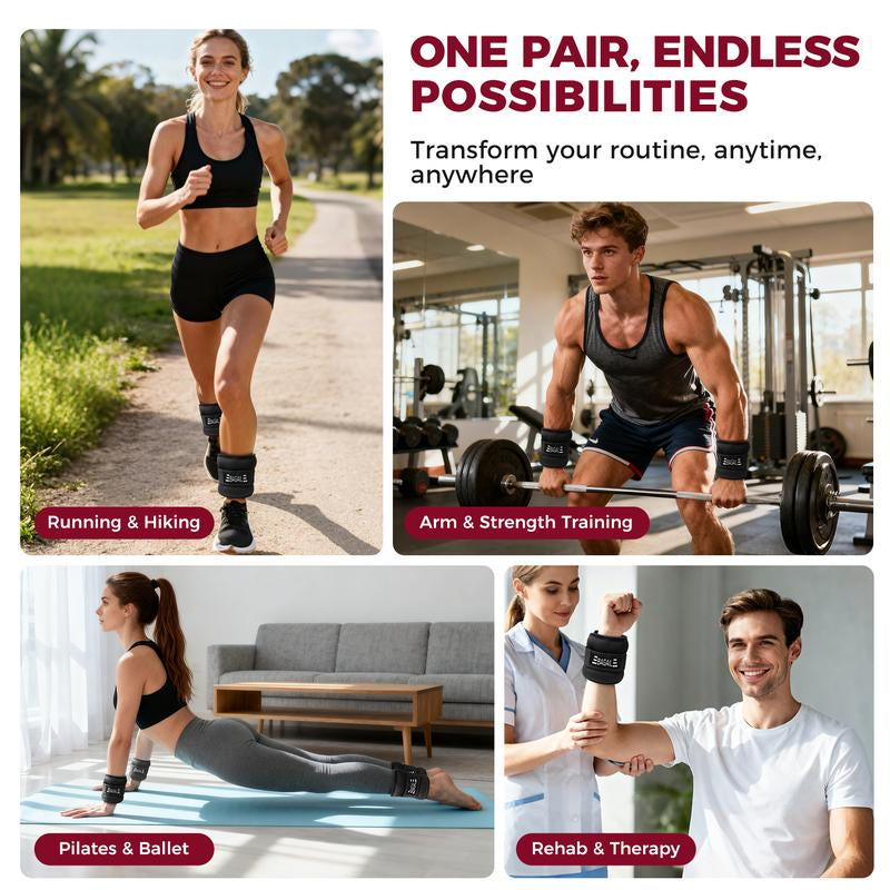 【Holiday Haul】Bagail Ankle and Wrist Weights for Women & Men, 1 Pair 1/2/4/6/8/10 LBS Leg Weight with Sleek Design & Secure Fit, Arm Weighted Set for Walking, Running, Home Fitness & Physical Therapy