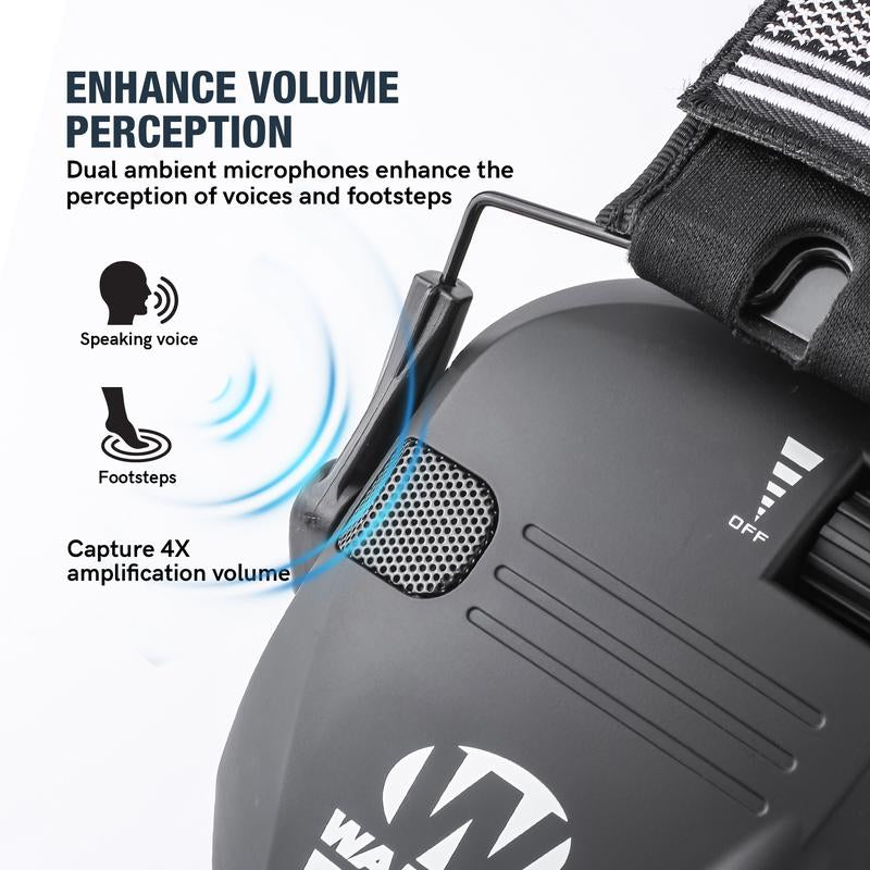 W1-Y+BOX Electronic Tactical Hearing Protection Earmuffs Noise Cancelling Outdoor Shooting Hunting Labor Work Headphones Adjustable Headband Anti-Noise Headset