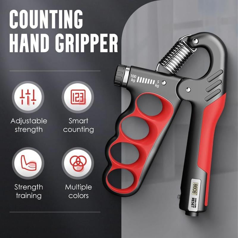 Adjustable Hand Grip Trainer with Electronic Counting New Grip Strength Trainer 5-100KG 11-220LB Adjustable Hand Gripper Strengthener Forearm Exerciser for Adults Training Strength
