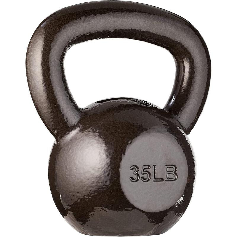 Durable 35LB Cast Iron Kettlebell - Resistance Training Tool for Single or Double Hand Use