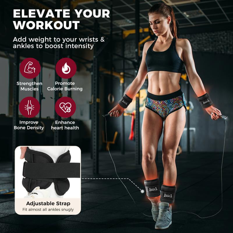 【Holiday Haul】Bagail Ankle and Wrist Weights for Women & Men, 1 Pair 1/2/4/6/8/10 LBS Leg Weight with Sleek Design & Secure Fit, Arm Weighted Set for Walking, Running, Home Fitness & Physical Therapy