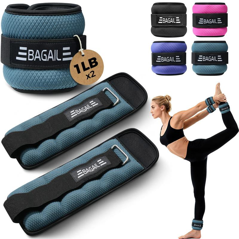 【Holiday Haul】Bagail Ankle and Wrist Weights for Women & Men, 1 Pair 1/2/4/6/8/10 LBS Leg Weight with Sleek Design & Secure Fit, Arm Weighted Set for Walking, Running, Home Fitness & Physical Therapy