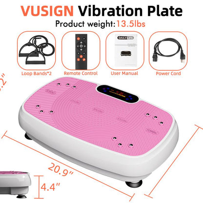 Vusign Home Vibration Plate Exercise Machine Lymphatic Drainage Feature Compact Design Whole Body Workout Max User Weight 330LBS Home Gym Tiktokshopblackfriday