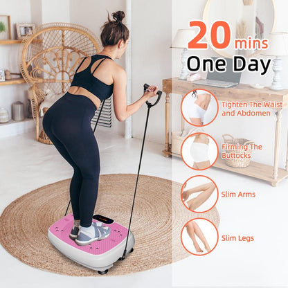 Vusign Home Vibration Plate Exercise Machine Lymphatic Drainage Feature Compact Design Whole Body Workout Max User Weight 330LBS Home Gym Tiktokshopblackfriday