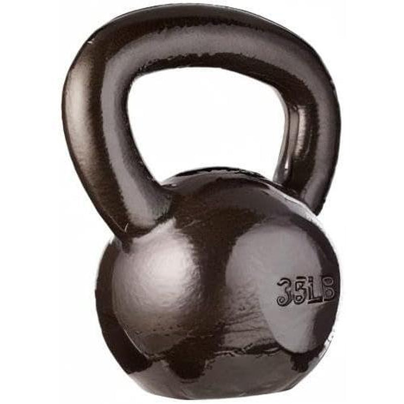 Durable 35LB Cast Iron Kettlebell - Resistance Training Tool for Single or Double Hand Use